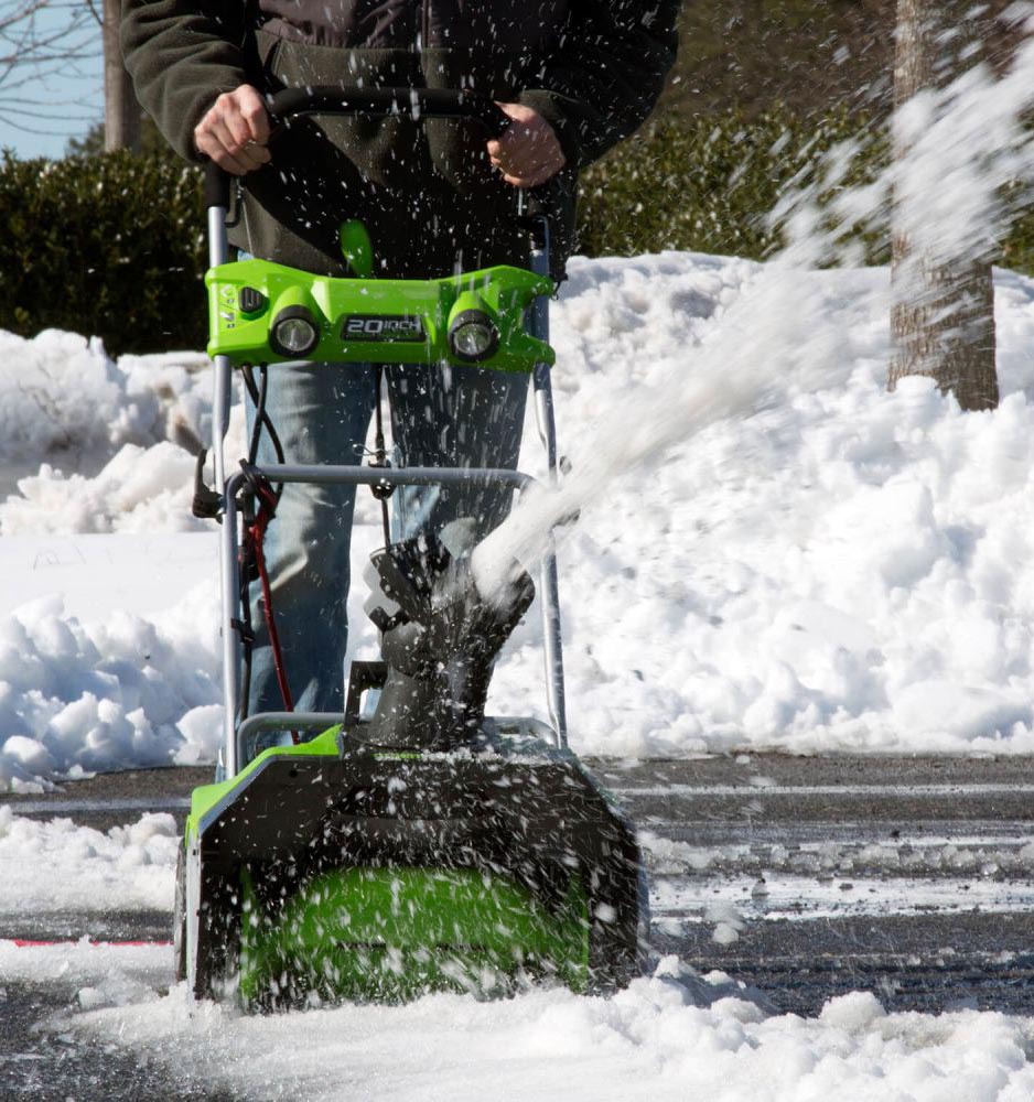 Person clearing snow