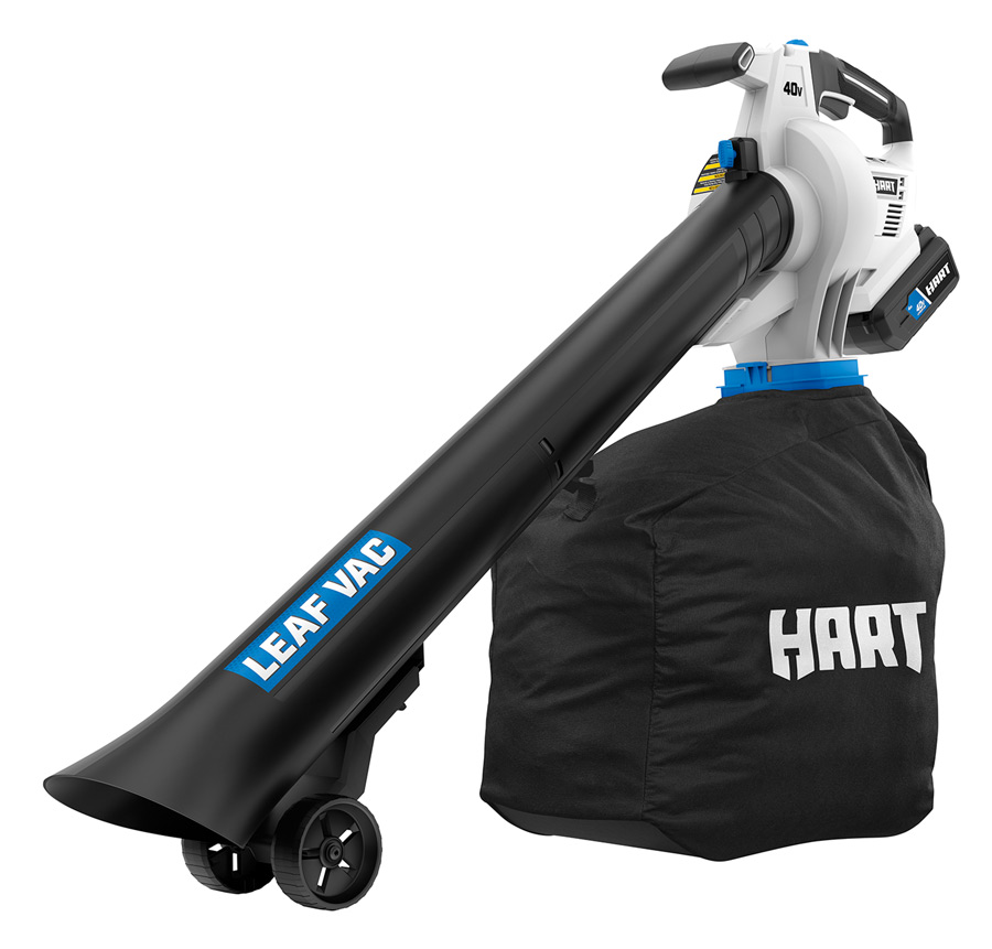 Leaf blower with bag attached