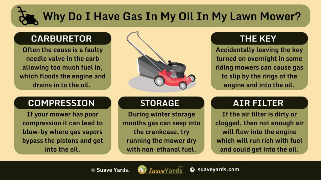 Why Do I have Gas in My Oil in My Lawn Mower infographic