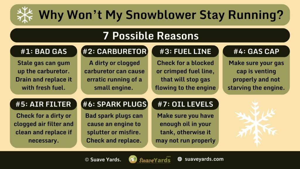 Why Won't My Snowblower Stay Running infographic