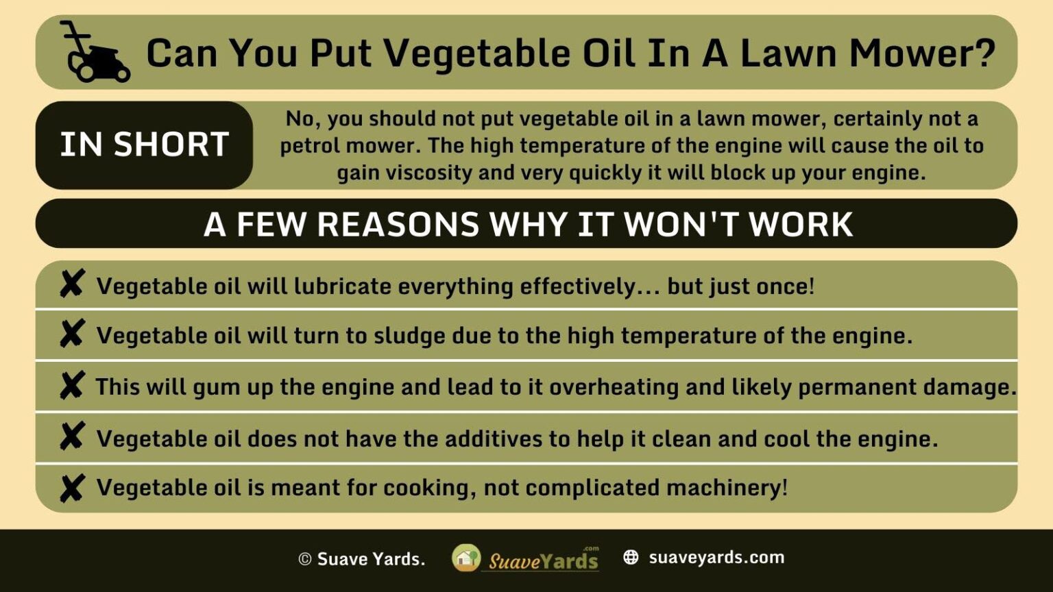 Can You Put Vegetable Oil In A Lawn Mower? The (Greasy) Truth