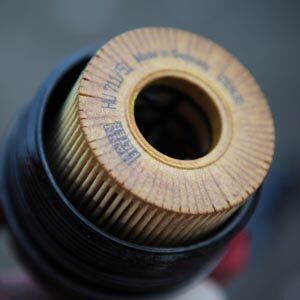 Close up of oil filter